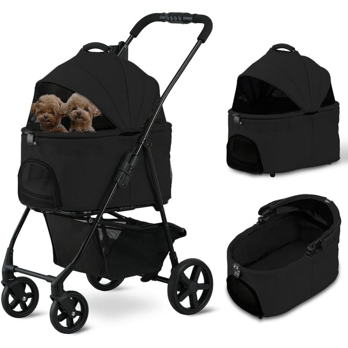 アイリスオーヤマ 3WAYペットカート TPC-990 ブラック 小型犬 中型犬 折り畳み 分離型 カート キャリー ドライブボックス ペットカート