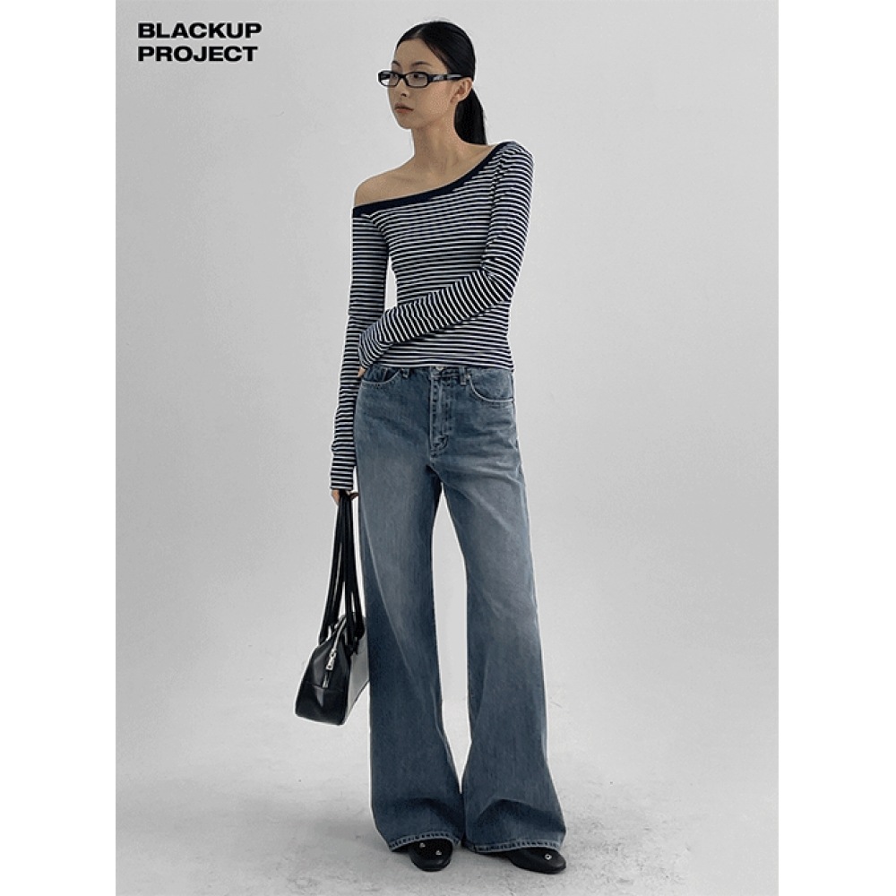 ブラックアップ [春新品] [MADE] ミッドナイトナンスパンブーツカットデニムパンツ