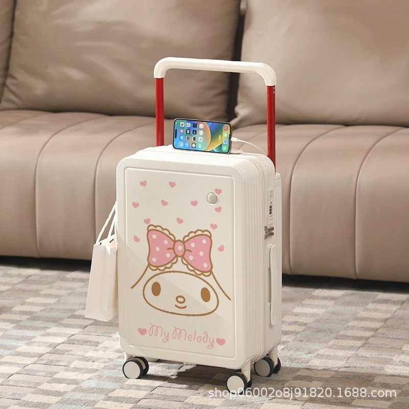 【最安値に挑戦】【人気商品】ワイドハンドル マイメロディ 限定カスタム スーツケース女子学生向け 機内持ち込み可 ロック機能付き キャラクターキャリーキャリーケース mサイ キャリーケース sサイ