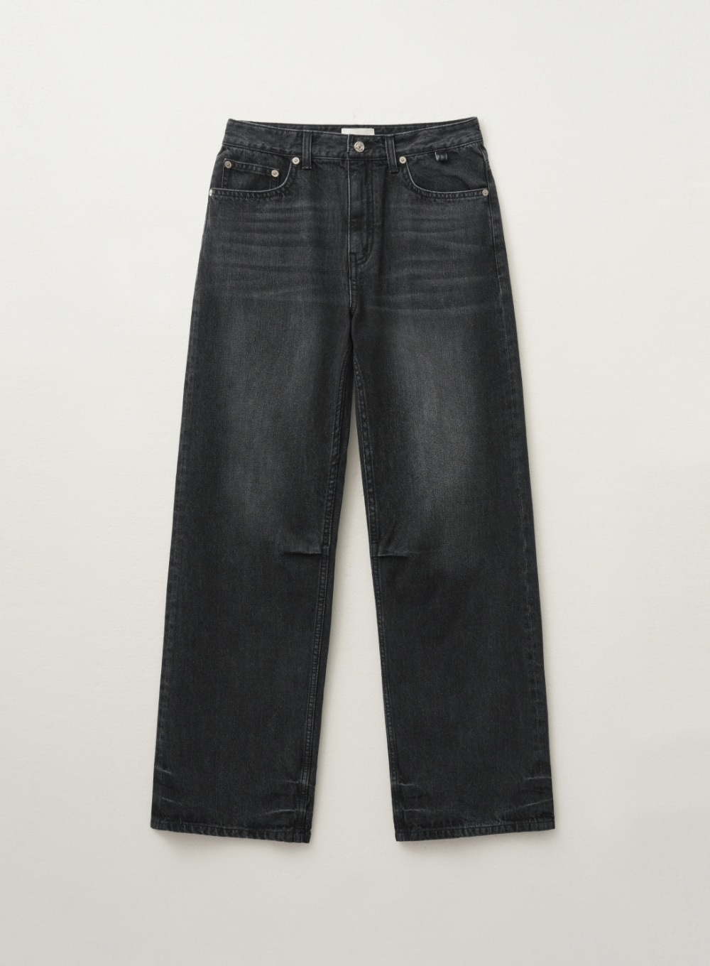 【SATUR】 (W) CREASE HEMLINE WIDE DENIM PANTS : BLACK WASHED 17,038円