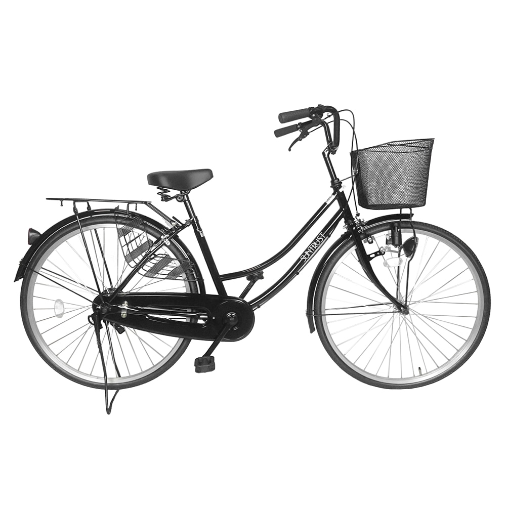 札幌市◆ シティサイクル 自転車 / 26インチ 美品■カゴ付き ママチャリ 黒 Qoo10] 自転車 ママチャリ 26インチ 変速なし