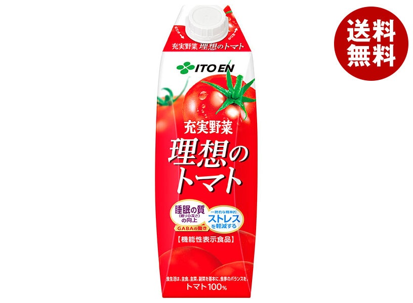 伊藤園 理想のトマト(屋根型) 1L紙パック×12(6×2)本入×(2ケース)