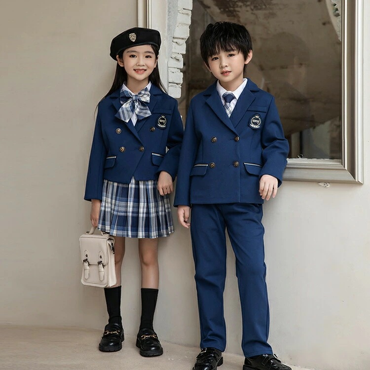 フォーマル 男の子 女の子/合唱服 演出服 学生服 制服風/フォーマルスーツ 男の子/卒業式スーツ 紺色 フォーマル 子供服 入学式 スーツ キッズスーツ 結婚式 チェック柄 小学校 お受験 長袖 お