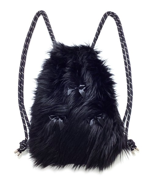 OTHER-worldly ribbon gym sack black fur