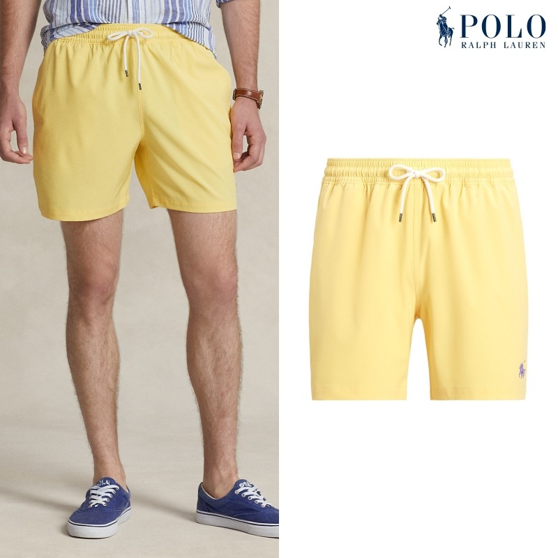 [ポロラルフローレン] 5.5インチ トラベラー スイム トランク イエロー / TRAVELER SWIM YELLOW