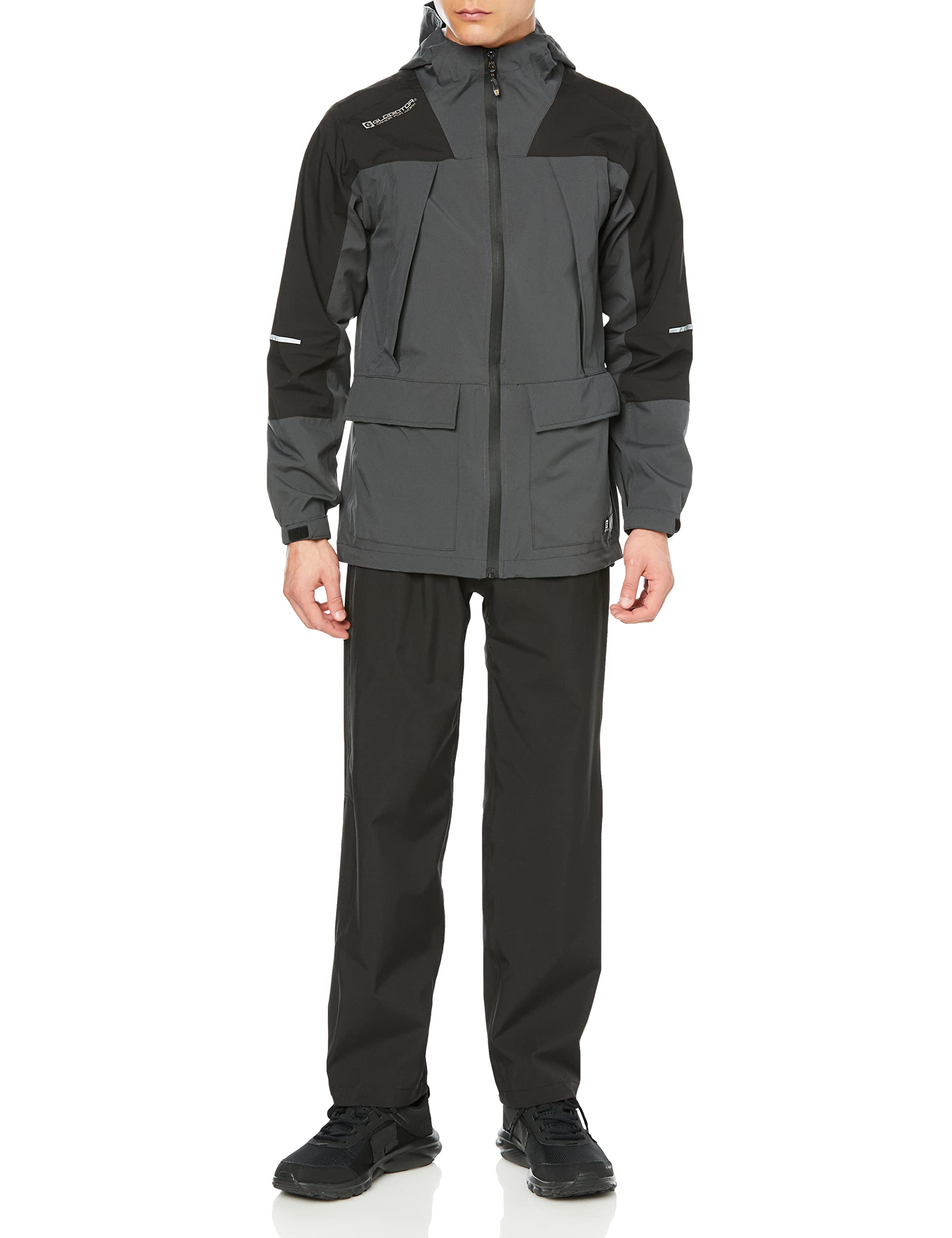 [コーコス信岡] G-5410 4WAYストレッチレインスーツ(上下セット) チャコール SS