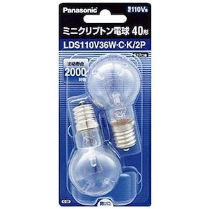 【即納】パナソニック ミニクリプトン電球 110V 40W形(36W) E17口金 35mm径 クリア 2個入り LDS110V36WCK2P