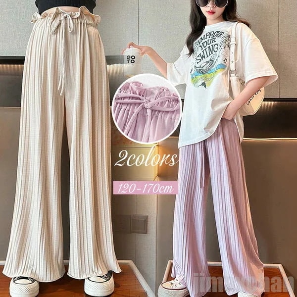 新品 ワイドパンツ 女の子 ストレートパンツ ジャージ キッズ ロングパンツ 長ズボン 子供服 ボトムス 春物 ハイウエスト ウエストゴム 春 夏 秋 冬 オールシーズン カジュア