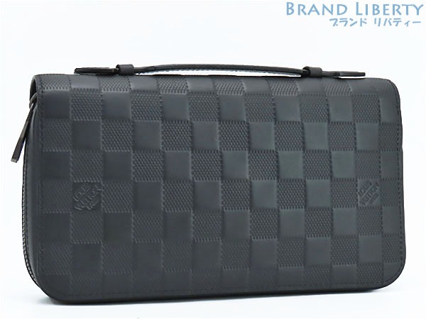 新品同様ルイヴィトンダミエアンフィニジッピーXLハンドル付きラウンドファスナー長財布トラベルケースセカンドバッグ