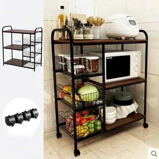 【まとめ買い価格 10セット1配送】レンジ台 3段 キッチンラック レンジラック キャスター付き 棚取り外せる 水切り ワイヤー棚 通気性 キッチン収納 収納棚 食器棚 隙間 すきま収納 一括収納 台