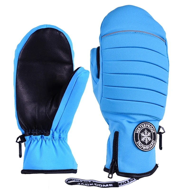 Jackcome暖かいスポーツグローブ防水冬用手袋ヤギ革パームスキーグローブ防風スノーボードミトン