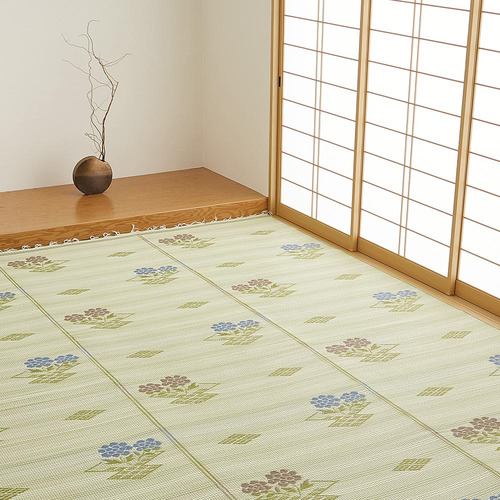 【メーカー直送品】萩原 洗えるい草風カーペット #110 58間10帖
