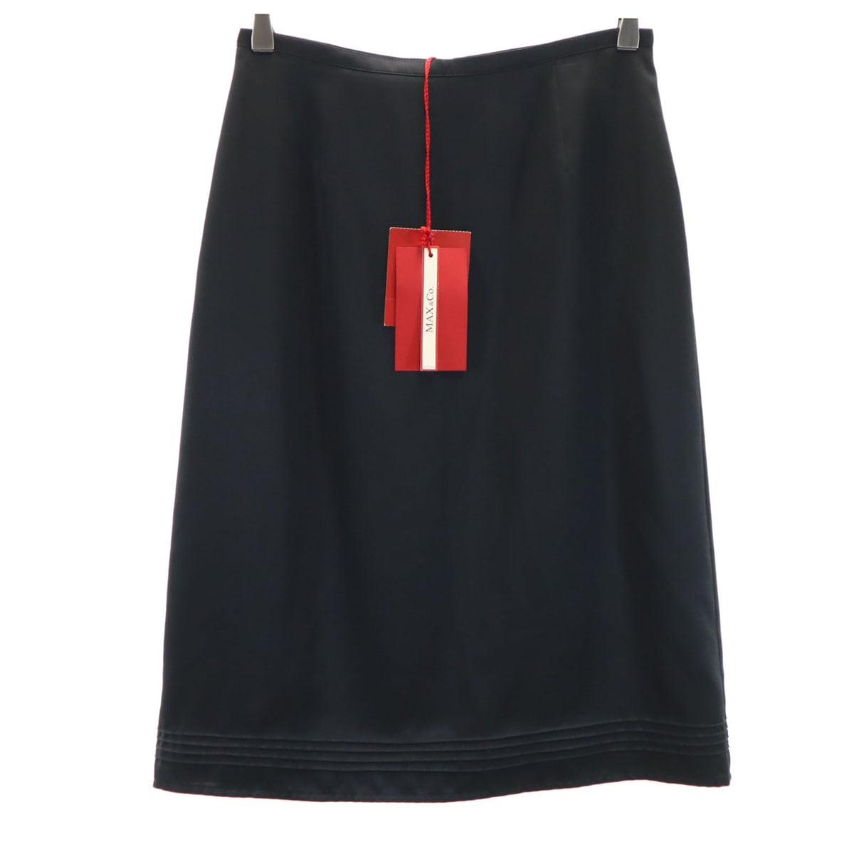 未使用 MAX&CO マックスアンドコー イタリア製 ミディ丈 タイトスカート 42 ブラック レディース 古着