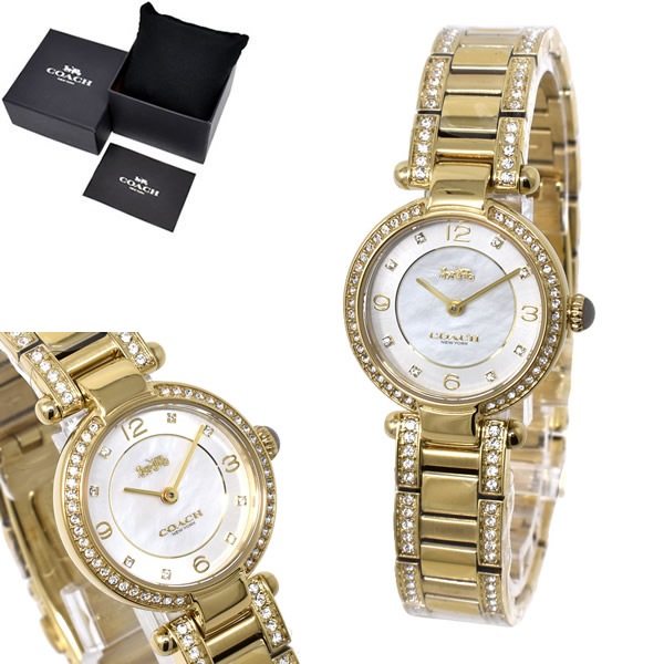 14503839 CARY キャリー 腕時計 ウォッチ レディース ホワイトシェル ゴールド