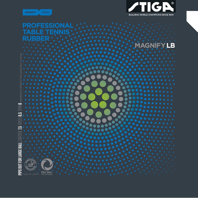 STIGA(スティガ) ラージボール用表ソフトラバー MAGNIFY LB(マグニファイ LB) BLACK 中厚 卓球 ラバー (1713020118)