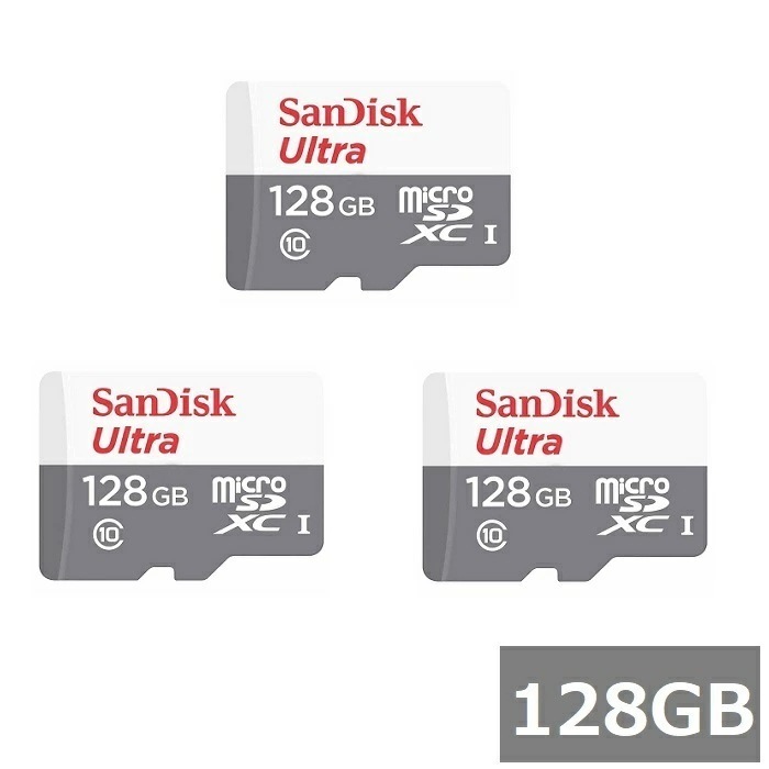 【3セット】 サンディスク マイクロSD MicroSDXC SDSQUNR-128G-GN6MN Ultra 128GB Sandisk マイクロSDXCカード microSDカード Cla