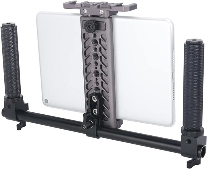 タブレット用三脚ホルダー グリップキット アルミ製ハンドル付き iPad Pro/iPad Air/iPad/iPad Miniに適用 タブレットアダプター 三脚用 ipadホルダー