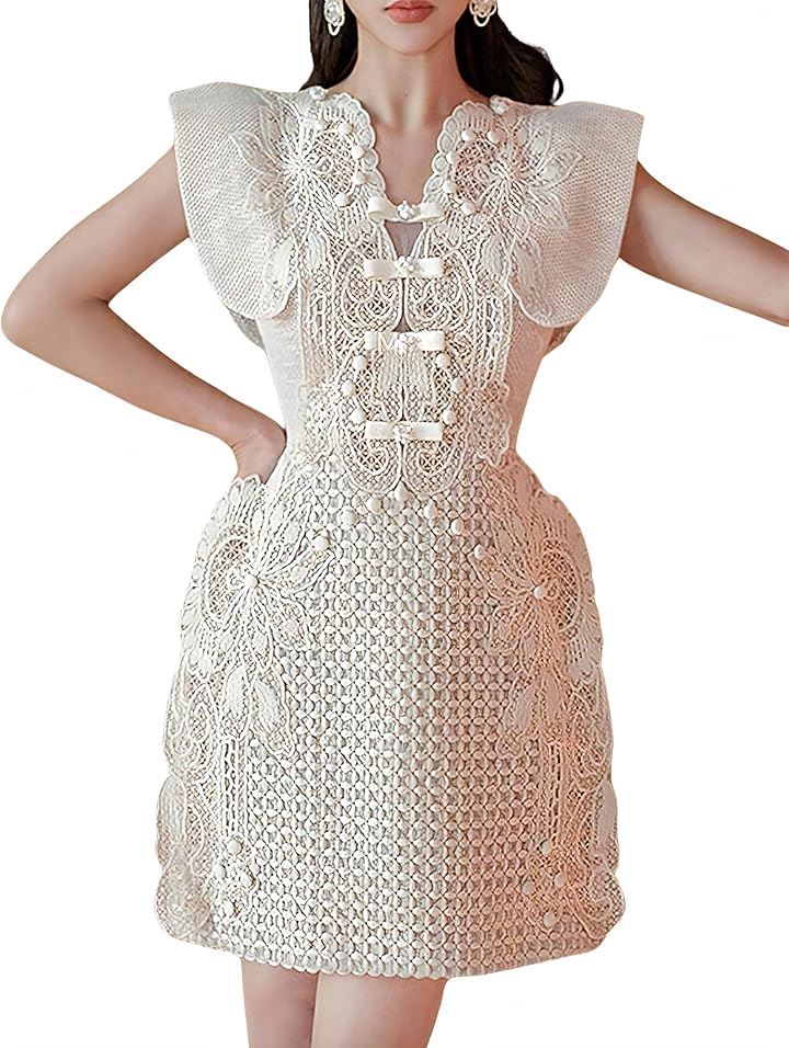 レディレイジー モード系 白 レース ドレス ミニ丈 ワンピース ひざ上 個性的 コスプレ 撮影 衣装 ホワイト(ホワイト, S)