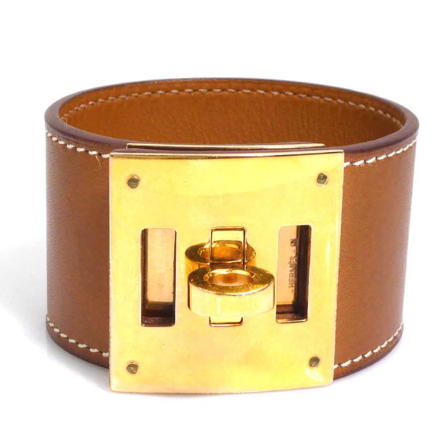 エルメス HERMES ブレスレット ケリードッグ レザー ブラウン ゴールド レディース h31465j 26,838円