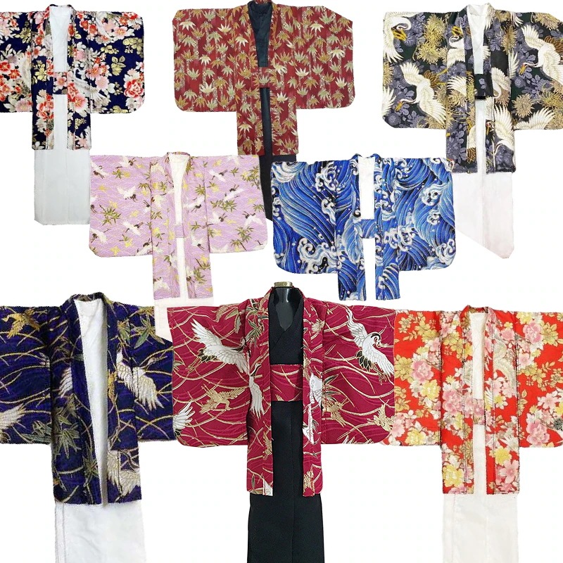 24タイプ BJD人形用衣装セット 5点 手つくり浴衣 和風 鶴 blythe/70/SD等オーダー