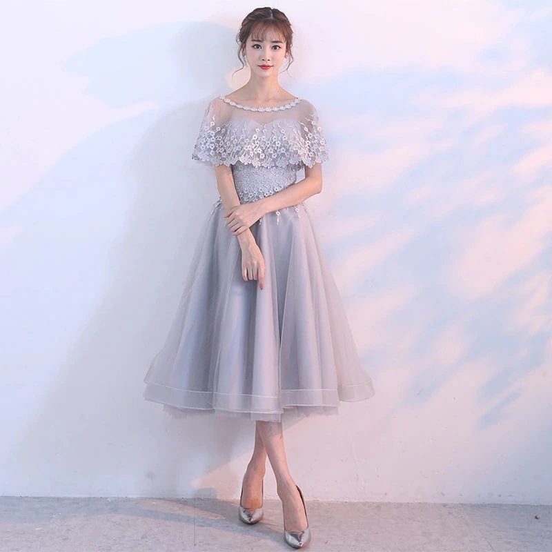 【急速出荷!】ドレス 花嫁介添人ドレス ミッドレングス イブニングドレ女宴会気質感司会者ロング生日会 結婚式 演奏会 発表会 卒業式 成人式 同窓会 ドレス