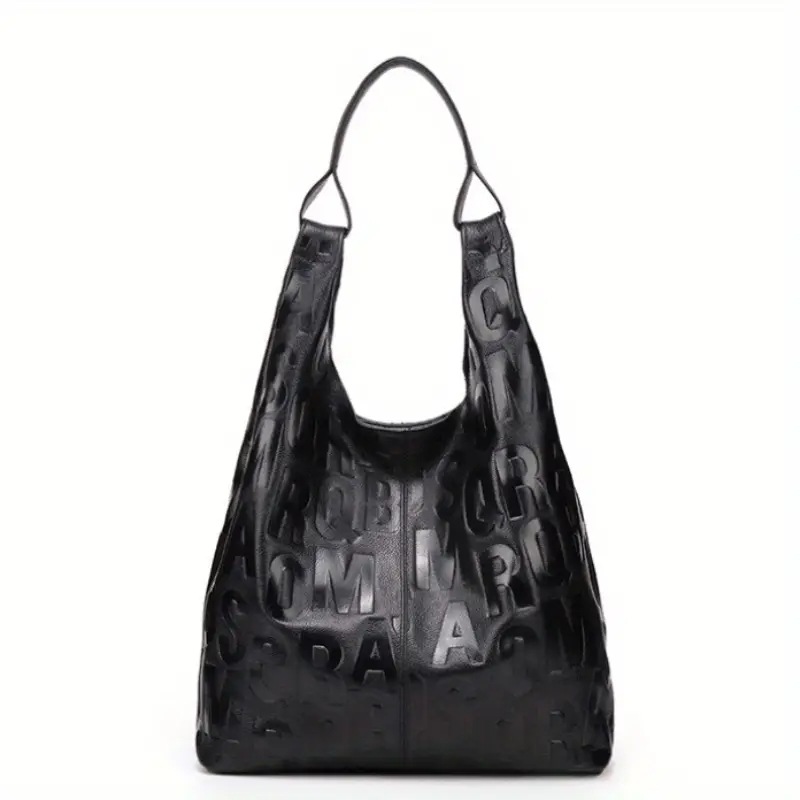 女性向けのファッションラグジュアリーホーボーバッグ本物のレザートートバッグレター型押しのショルダーバッグ