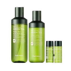 [TONYMOLY]さらにしっとりグリーンティー水分2点セット（化粧水180ml+20ml乳液160ml+20ml）