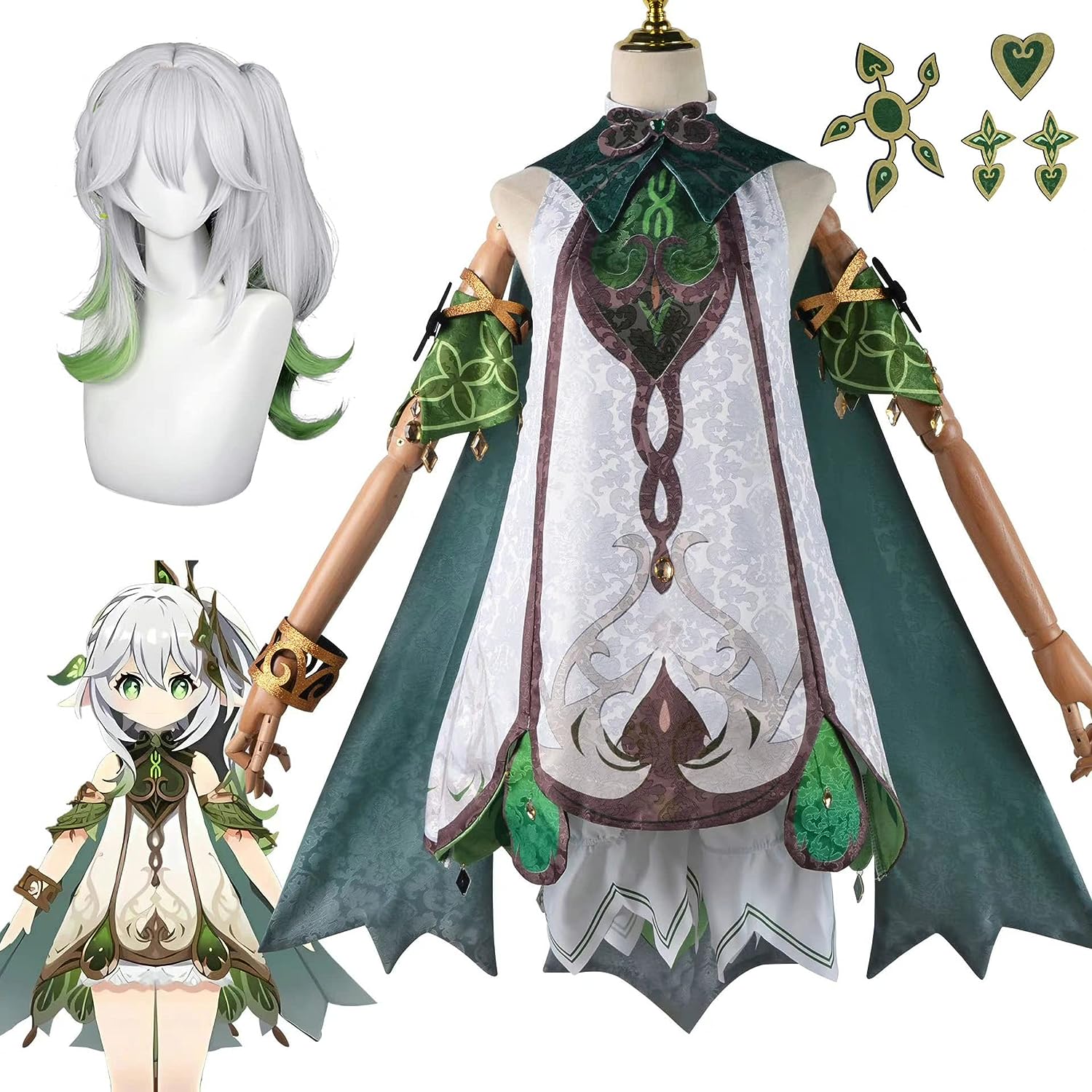 コスプレ衣装 ウィッグ付き 原神 コスプレ ナヒーダ 学園祭 イベント パーティー 変装 演出服 クリスマス パーティー