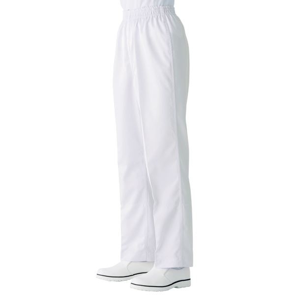 工場用白衣/ユニフォーム (女子 総ゴムトレパン Lサイズ/ホワイト) インナーネット付 ノータック 『workfriend』 SKH230