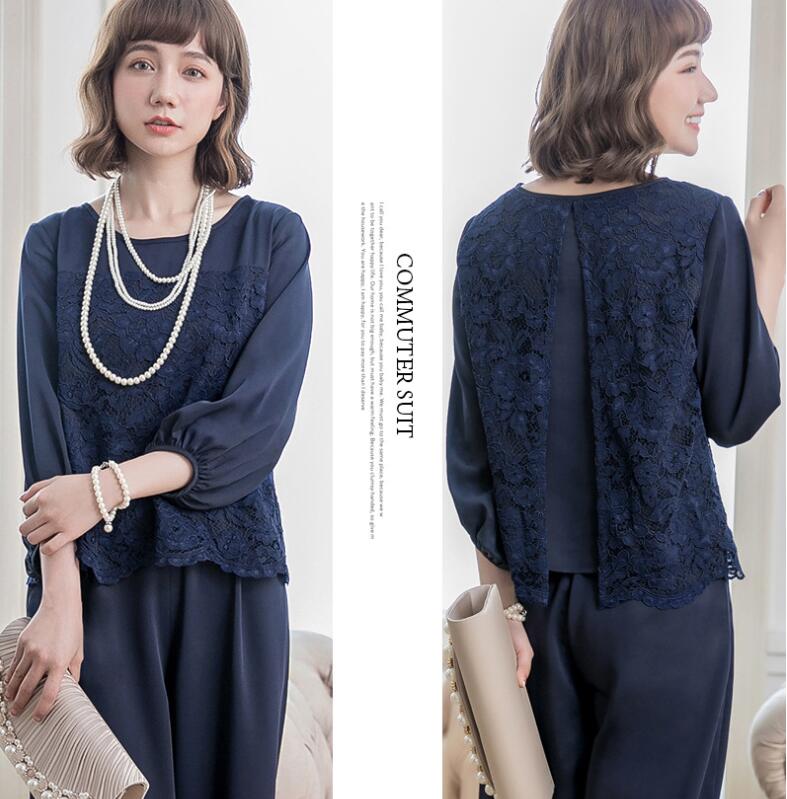 セットアップ レディース パンツスーツ ワイドパンツ フォーマルスーツ セレモニースーツ 2点セット 洗える パンツセット スーツ フォーマル