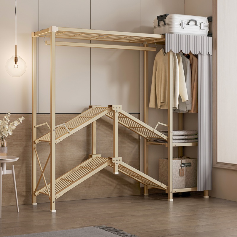 11 ワードローブのホームベッドルーム折りたたみシンプルな布ワードローブレンタルストレージキャビネット頑丈で耐久性のあるワードローブ