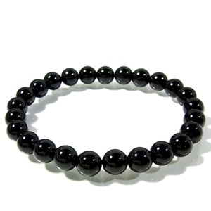 8mm 18.5cm 19.5cm 黒水晶(モリオン)ブレスレット (M LLサイズ) 天然石