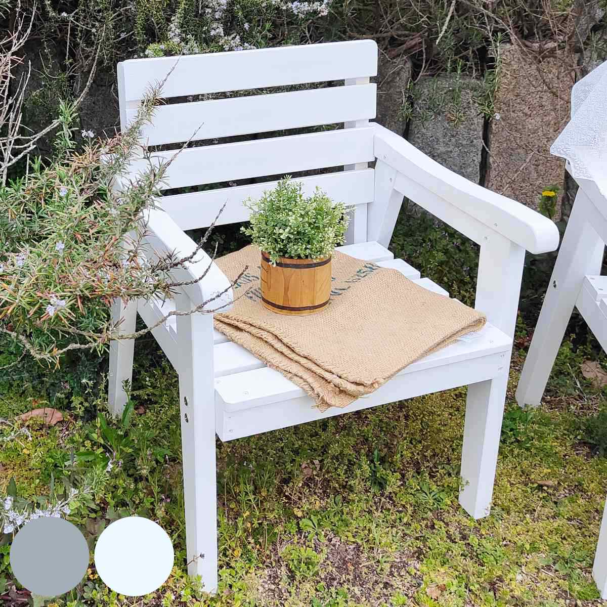 ベンチ 天然木製ベンチ 幅60cm Elan エラン 木製 屋外 ウッドチェア ウッドベンチ 庭 バルコニー 1人掛け 天然木 庭先 ガーデンファーニチャー 椅子 ガーデン おしゃれ オブジェ