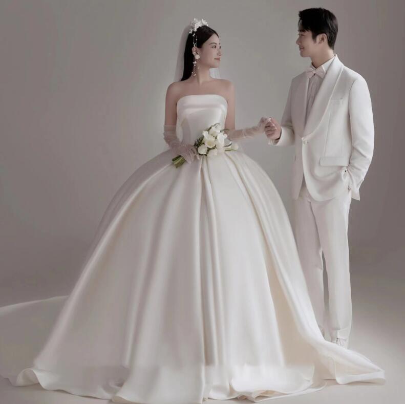 お早めに！花嫁ドレス 前撮りドレス 後撮り 旅行 高級感 結婚式ドレス ウェディングドレス ロング ワンピース パーティードレス お姫様 成人式ドレス 可愛い きれいめ フォトウェディング撮影 カラー