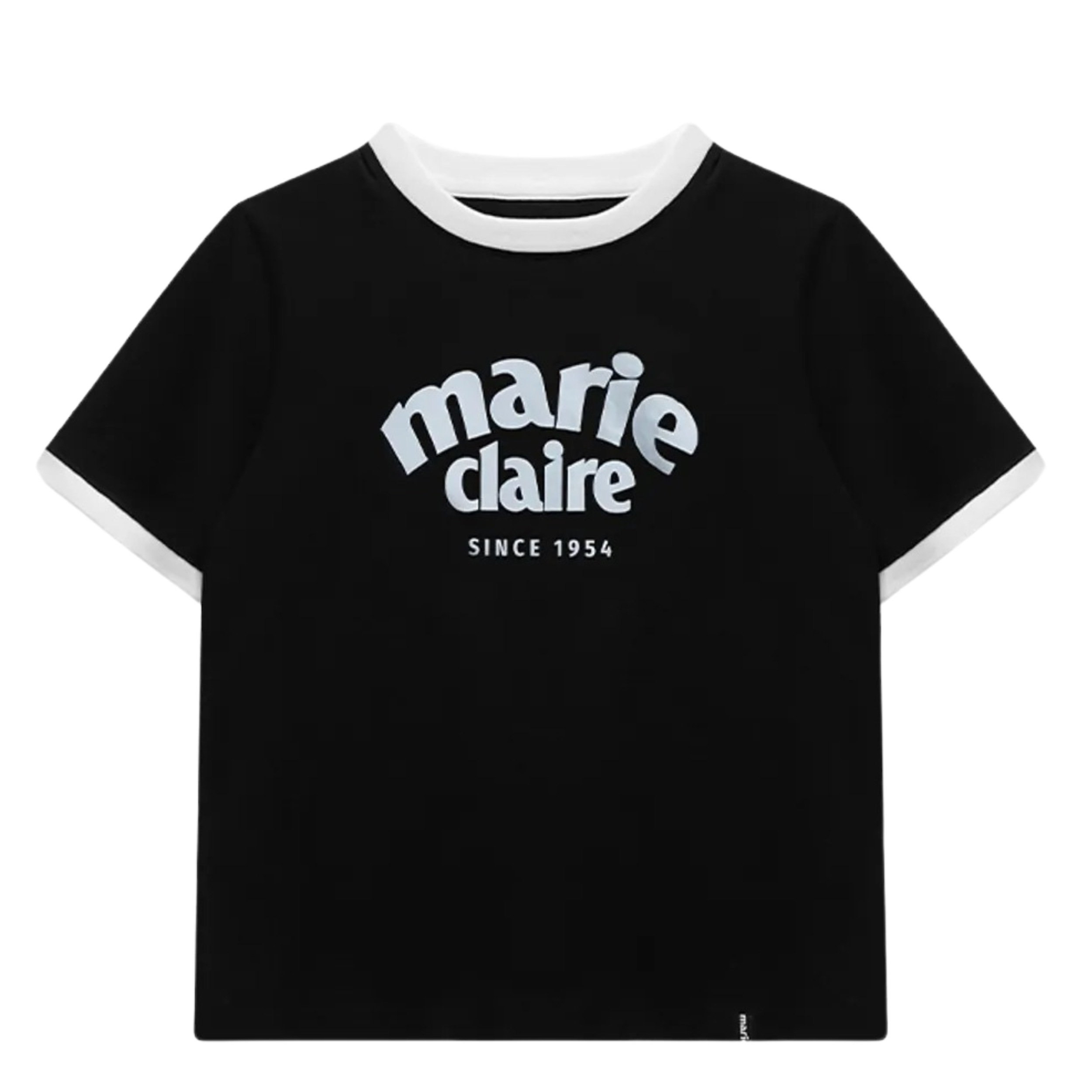 マリ配色リンガーTシャツ ブラック 夏ファッション ディリーファッション ガーリールック Tシャツ 韓国ファッション 韓国ブランド