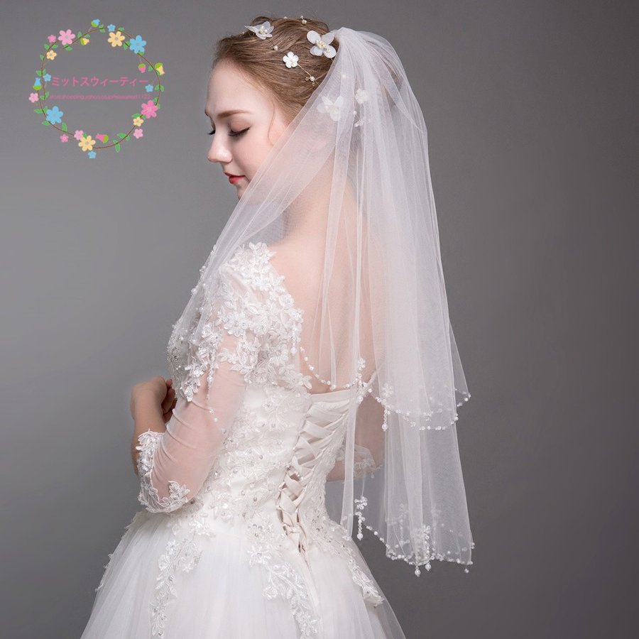 ウエディングベール 結婚式 ショートベール ロングベール 二次会 ベール コーム付き 安い ブライダ Bryanevans Com