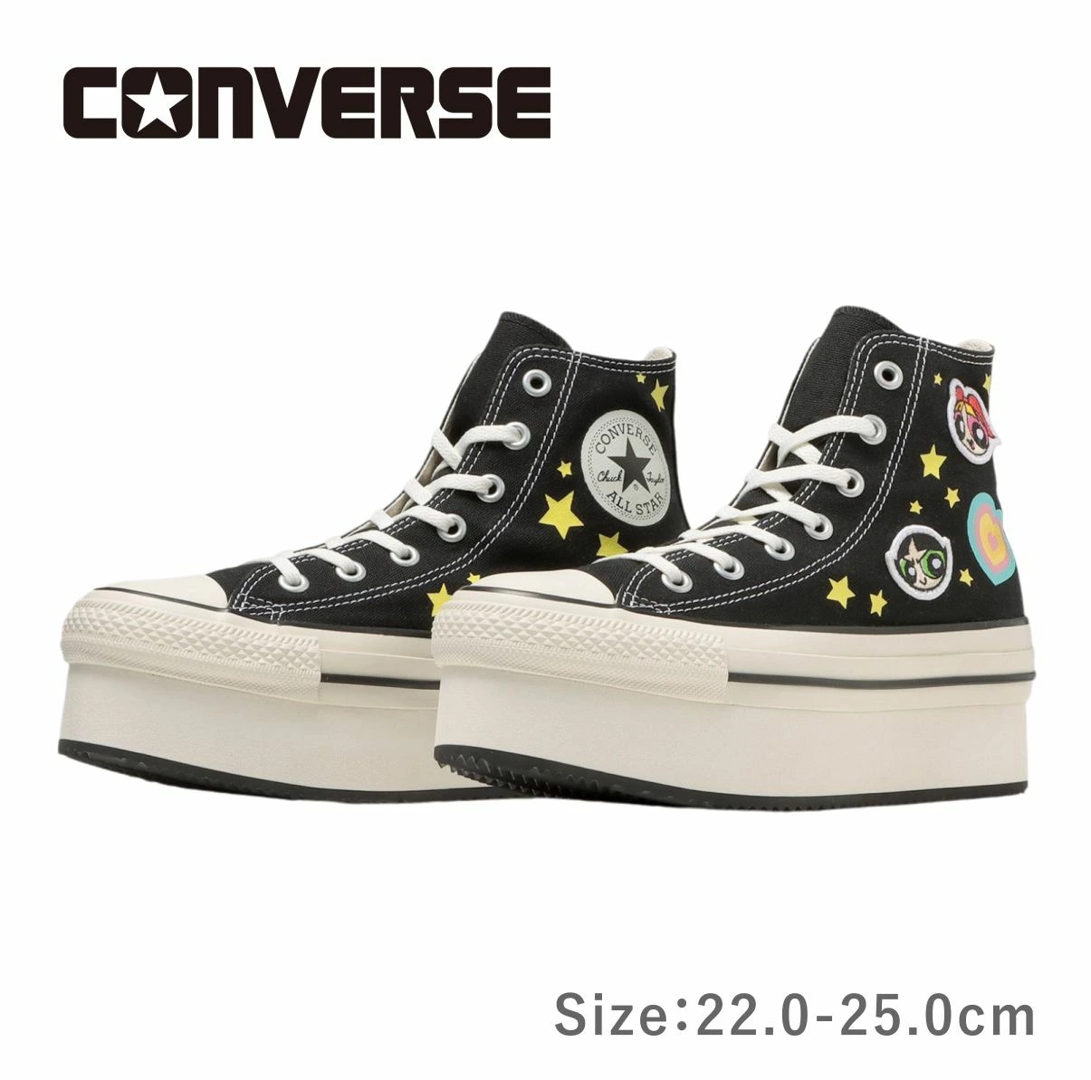 ALL STAR CHUNKYLINE HI / THE POWERPUFF GIRLS オールスター チャンキーライン ハイ パワーパフ ガールズ レディース スニーカー コンバース 靴 黒 ブラッ