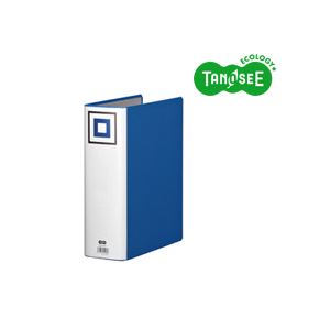（まとめ）TANOSEE 両開きパイプ式ファイルV A4タテ 80mmとじ 青 30冊