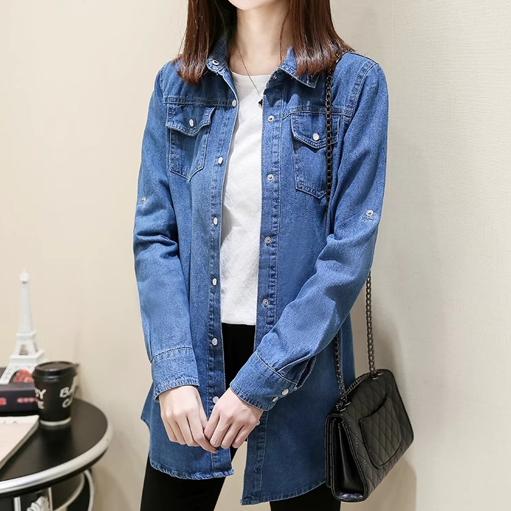 トップス シャツ 袖あり 長袖 襟付き ポケット 前開き デニム ブルーデニム かわいい 大人可愛い シンプル カジュアル 大人 おしゃれ お洒落 レトロ アジアン エスニック 大人女子 無地 春 秋 5,382円