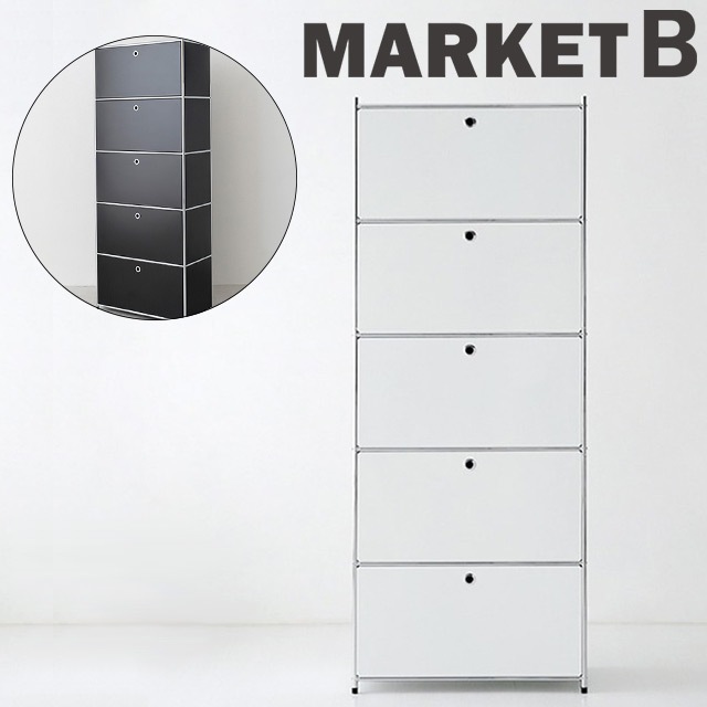 SIMPLIE 5段5扉 収納棚 BC101 モジュールタイプ 2色(ホワイト/マットブラック) 64,900円