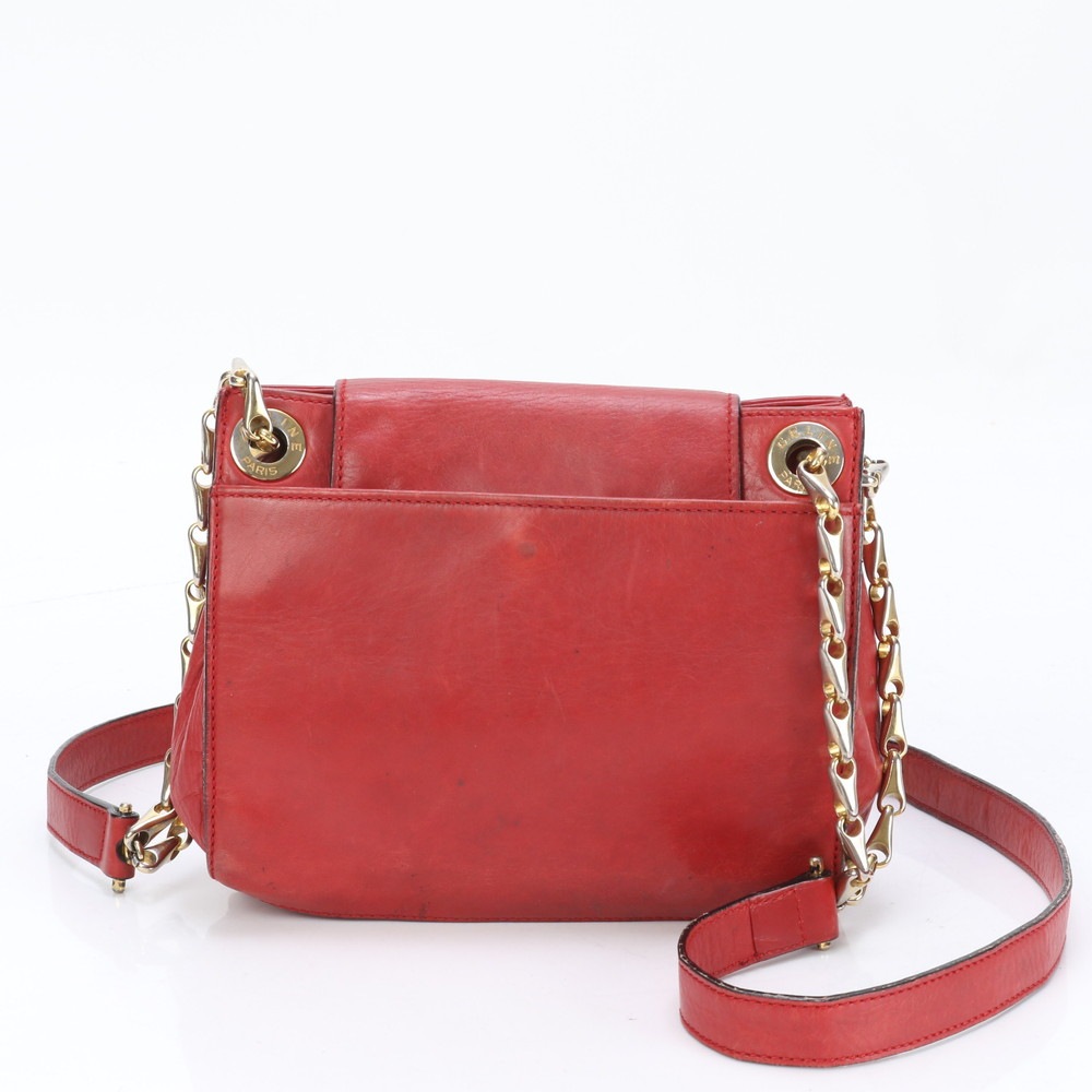 ゴールド チェーン レザー ショルダーバッグ 斜め掛け ハンド トート レディース ENE BH1-6 中古