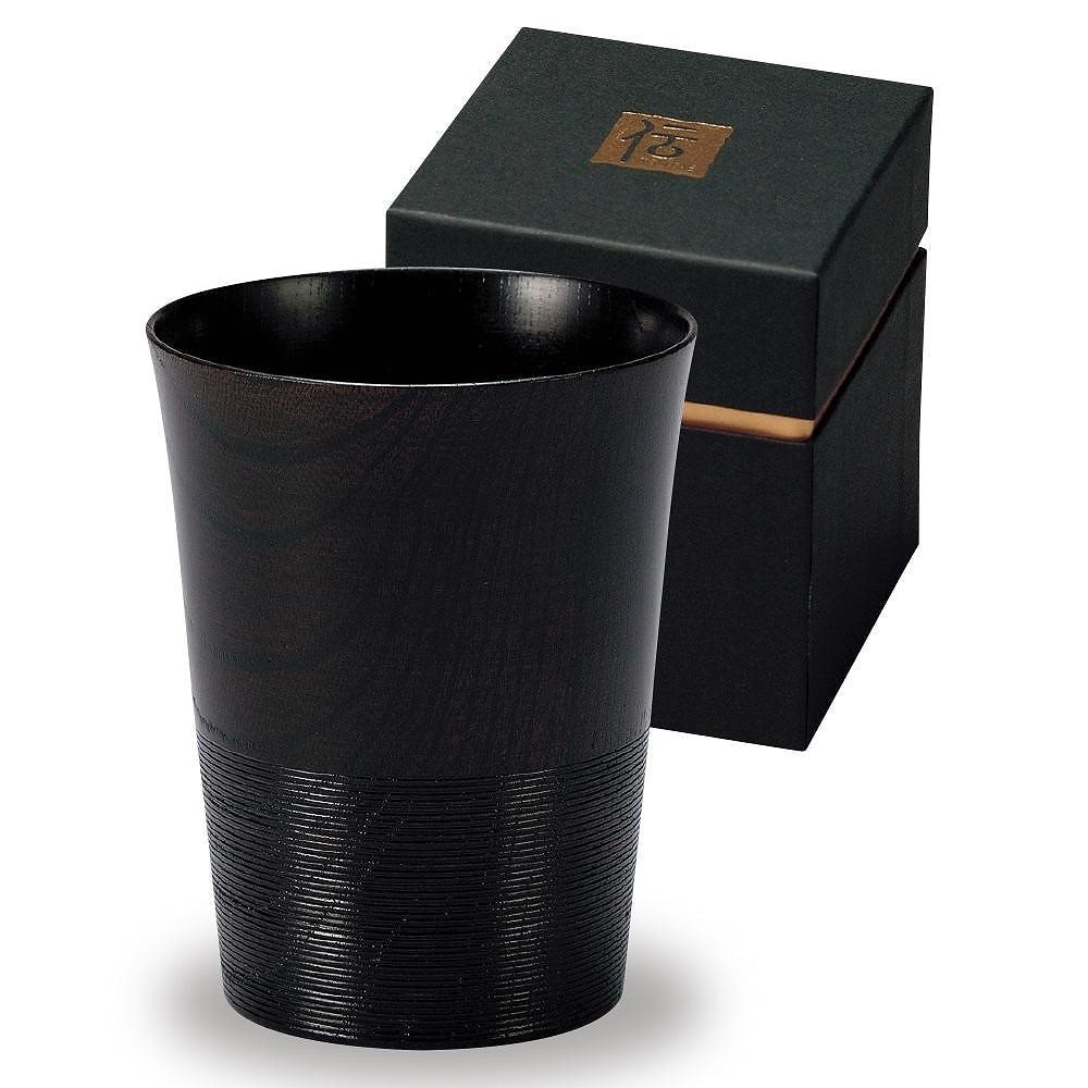 東出漆器 TSUTAE 「伝」山中塗 トールカップ 黒 6014