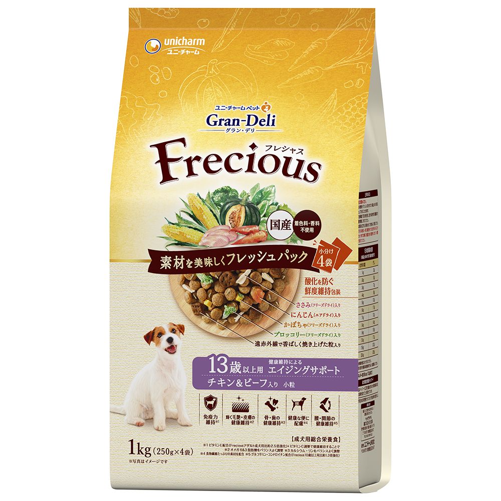 （まとめ買い）グラン/デリ フレシャス 13歳以上用 チキン＆ビーフ入り 1kg 犬用フード [x3]