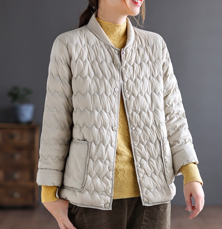 アウター デート モテアイテム キルティング ブルゾン 前開き ナイロン スタンドネック 可愛い きれいめ 上品 おしゃれ かっこいい 可愛い ラブリー キュート ガーリー クール モード系