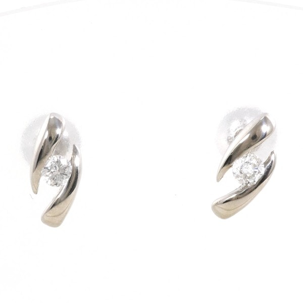 18K WG ピアス ダイヤ 0.15 ×2 総重量約0.9g ジュエリー 中古