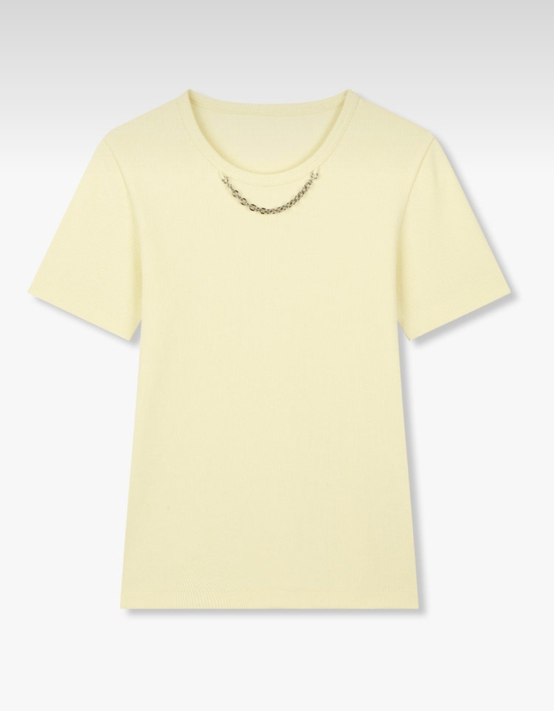 リブド チェーン ショート スリーブ Tシャツ