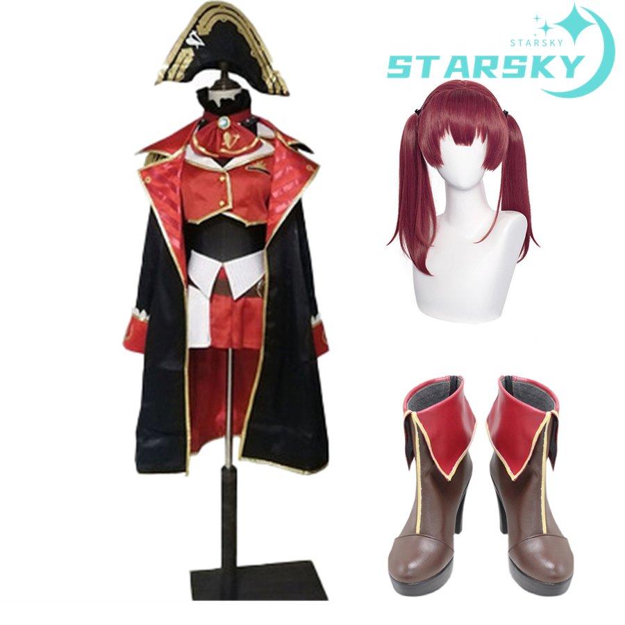 工場直販 急速出荷 ホロライブ VTuber hololive　宝鐘マリン　風　コスプレ衣装　コスチューム　服　ウィッグ　コスプレ靴 　ハロウィン 14,670円
