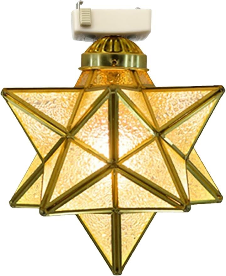 KY LEE シーリングライト 1灯 照明器具 間接照明 ガラス アンティーク レトロ 星 星形 星型 寝室 内玄関 トイレ おしゃれ照明 北欧 ダイニング用 食卓用(BD-069)