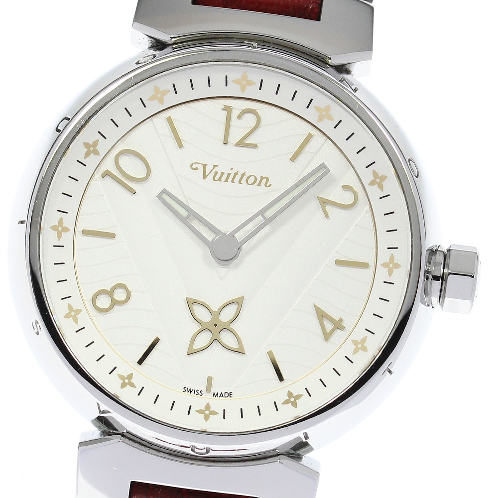 ルイヴィトン LOUIS VUITTON QA092 タンブール ニューウェーブMM スモールセコンド クォーツ ボーイズ 箱付き_819501【中古】