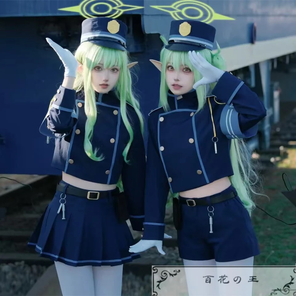 『一部在庫あり』 ブルーアーカイブ ブルアカ 鉄道学園 双子 橘ノゾミ 橘ヒカリ コスプレ衣装 コスチューム